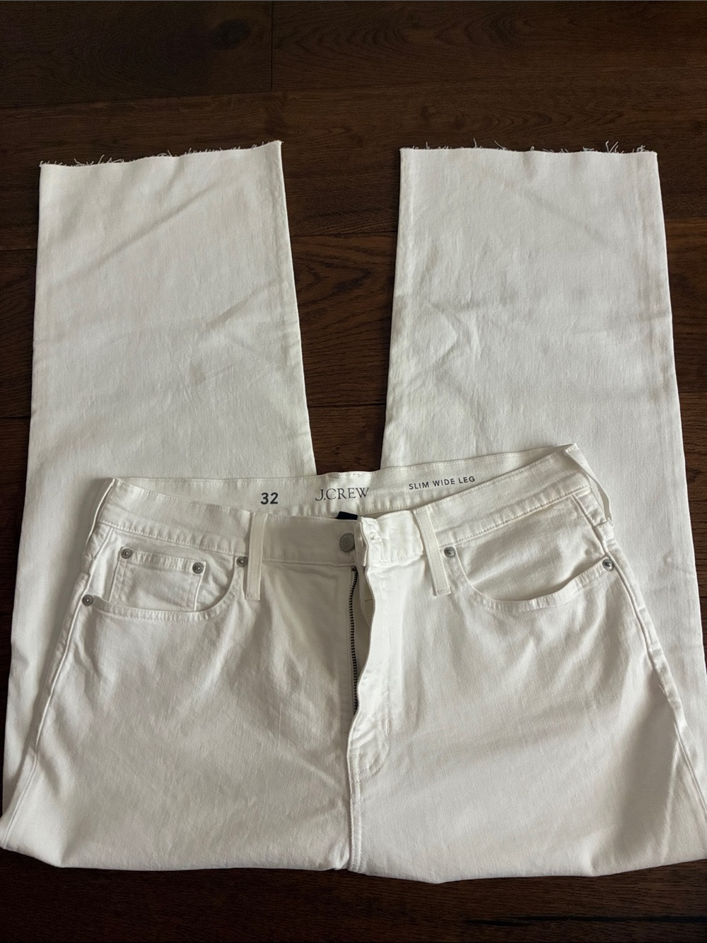 J. Crew White Slim Wide-Leg Jeans